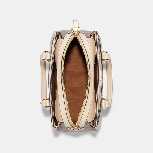 NWT Coach Outlet Mini Darcie Carryall Bag In Blocked Signature Canvas - Picture 4 of 7